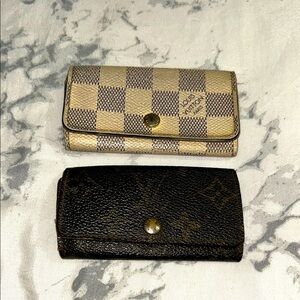 Louis Vuitton Cream and Brown Wallets Bundle with Damier and Monogram Designs
